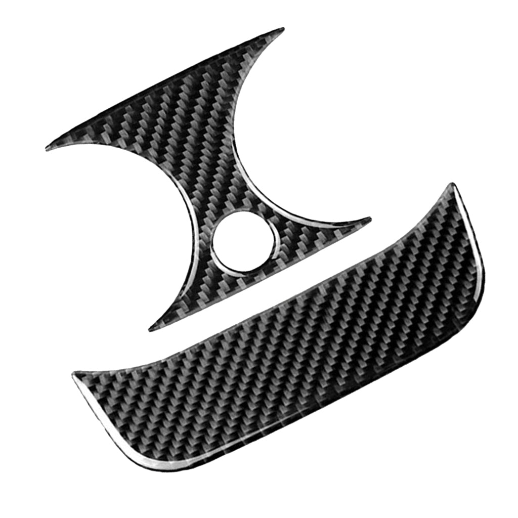 2PCS Rear Carbon Fiber Car Outlet Cover Sticker for Black