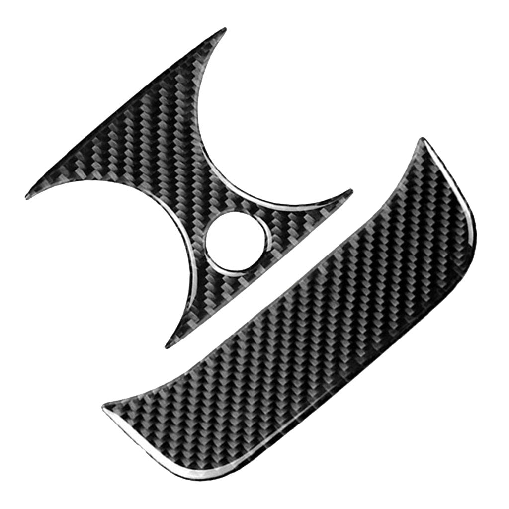 2PCS Rear Carbon Fiber Car Outlet Cover Sticker for Black