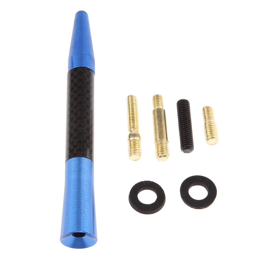 12cm Stubby Signal Antenna Aerial Carbon Fiber for AM/FM Radio Signal Blue
