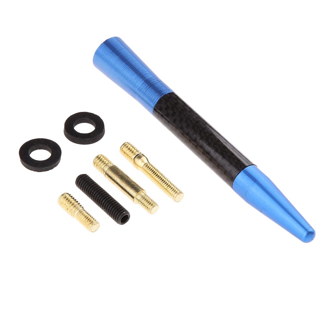 12cm Stubby Signal Antenna Aerial Carbon Fiber for AM/FM Radio Signal Blue