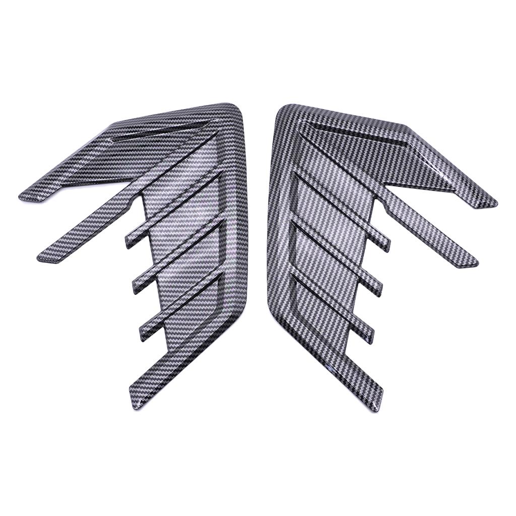 2Pcs Car Side Air Flow Fenders Sticker 3D Stickers TPU Carbon fiber pattern