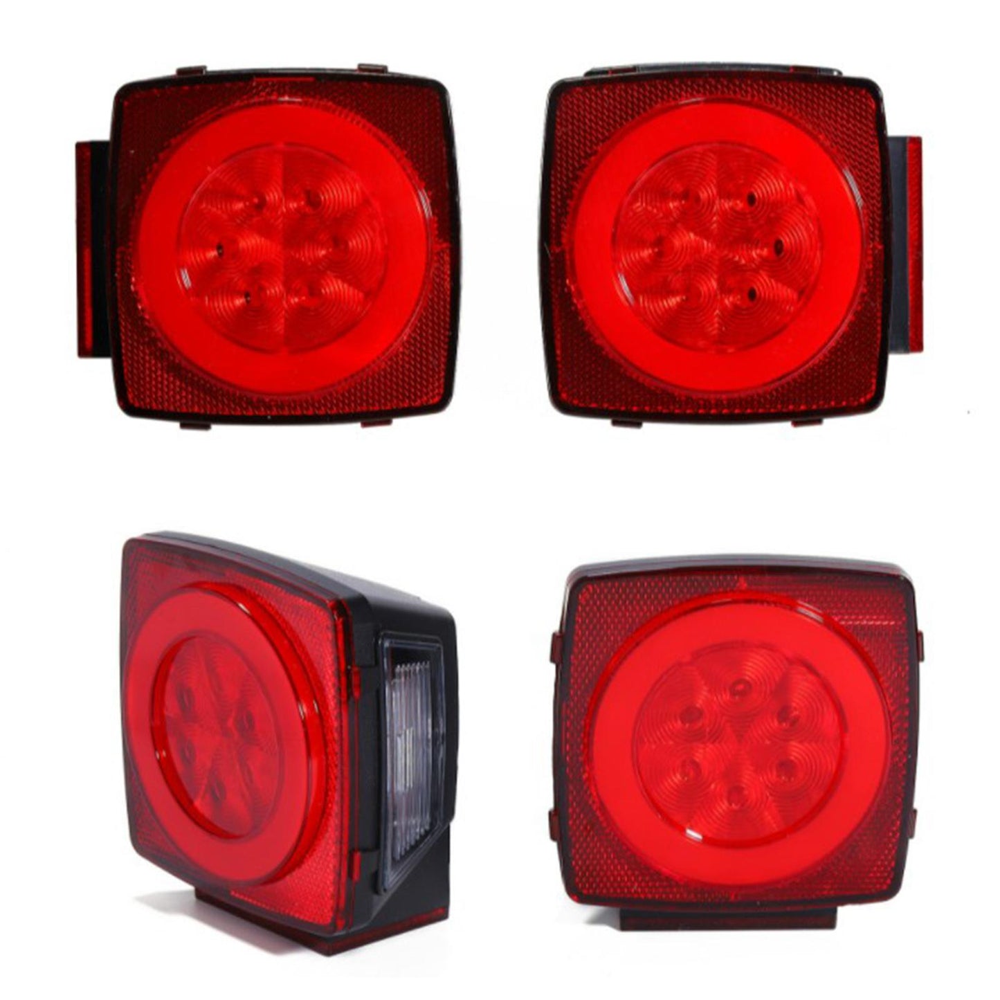 12V LED Trailer Light Kit Waterproof for Truck Snowmobile Boat Marker Square