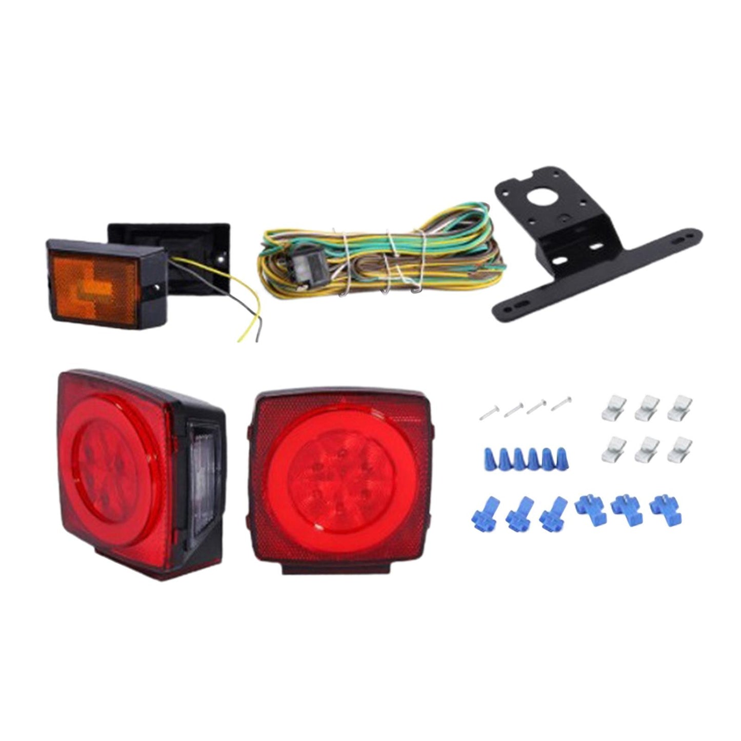 12V LED Trailer Light Kit Waterproof for Truck Snowmobile Boat Marker Square