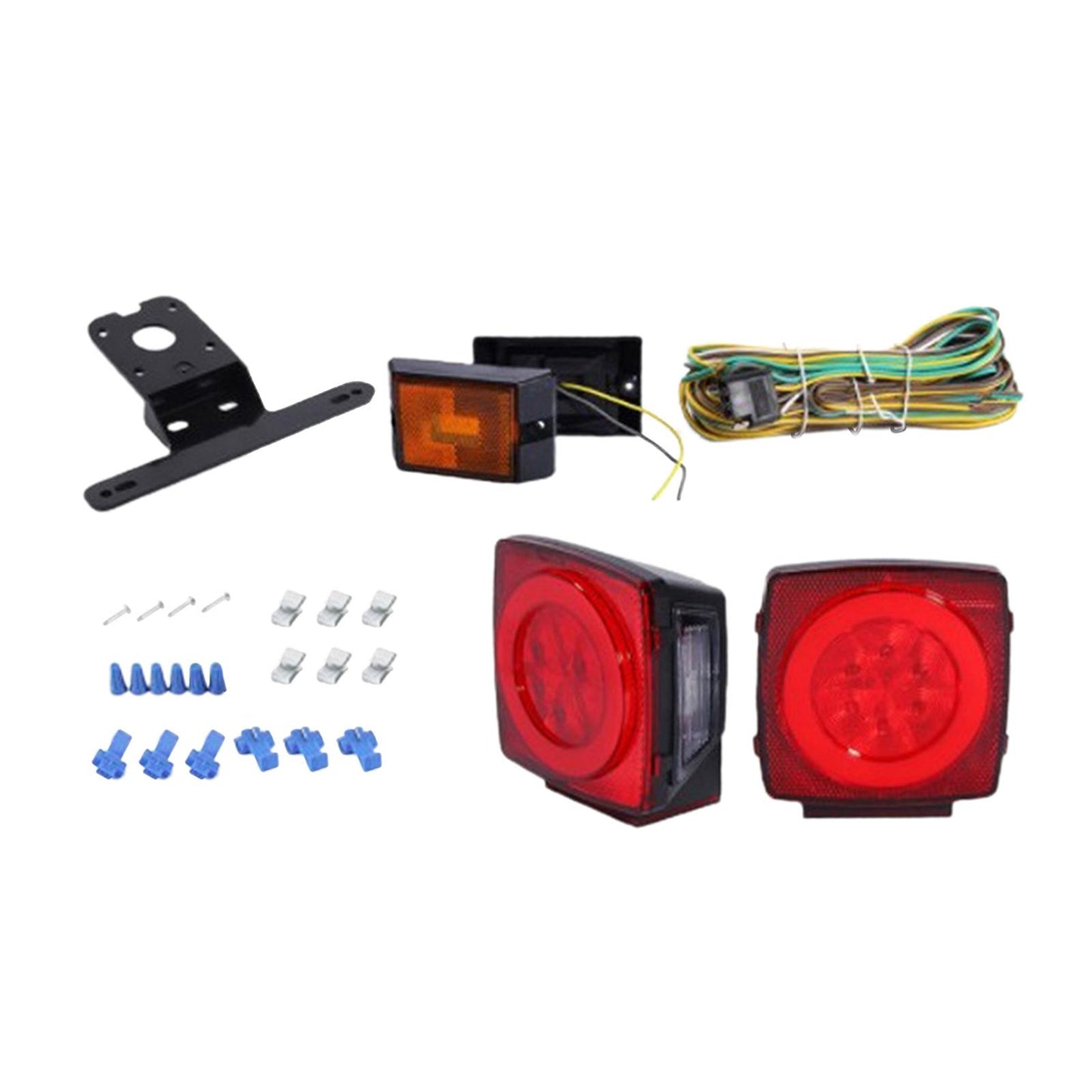 12V LED Trailer Light Kit Waterproof for Truck Snowmobile Boat Marker Square