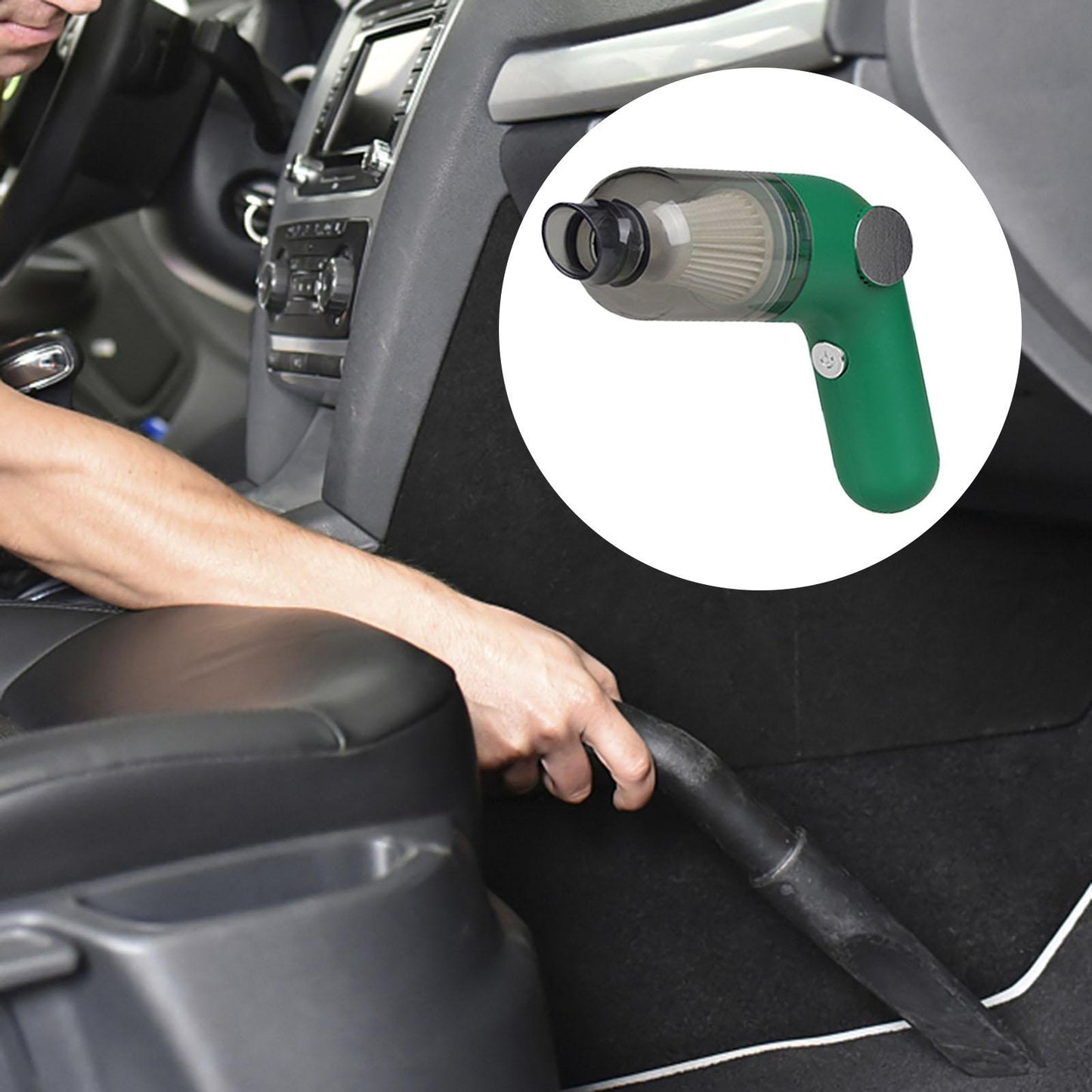 120W Car Vacuum Cleaner 20000PA Strong Suction for Office Vehicle Green