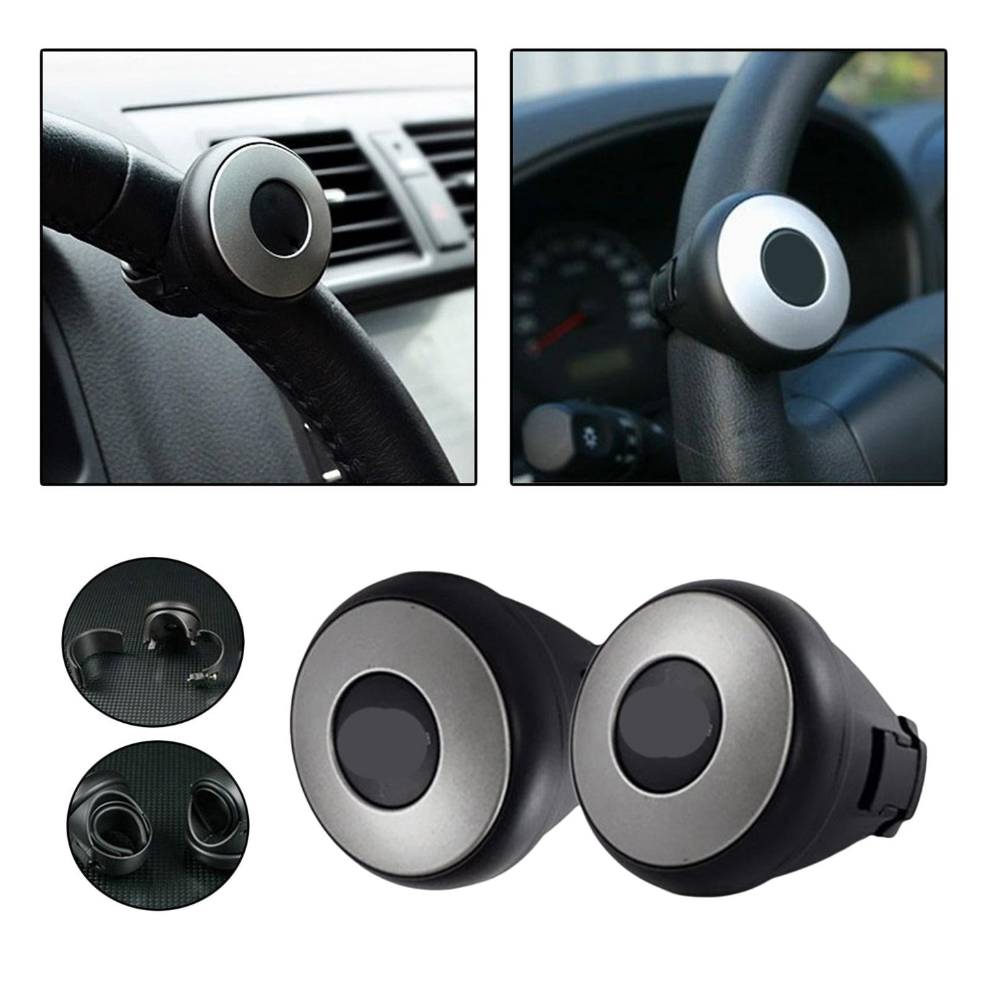 2 Count Steering Wheel Spinner Knob Ball Shaped Driving Helper no bearing