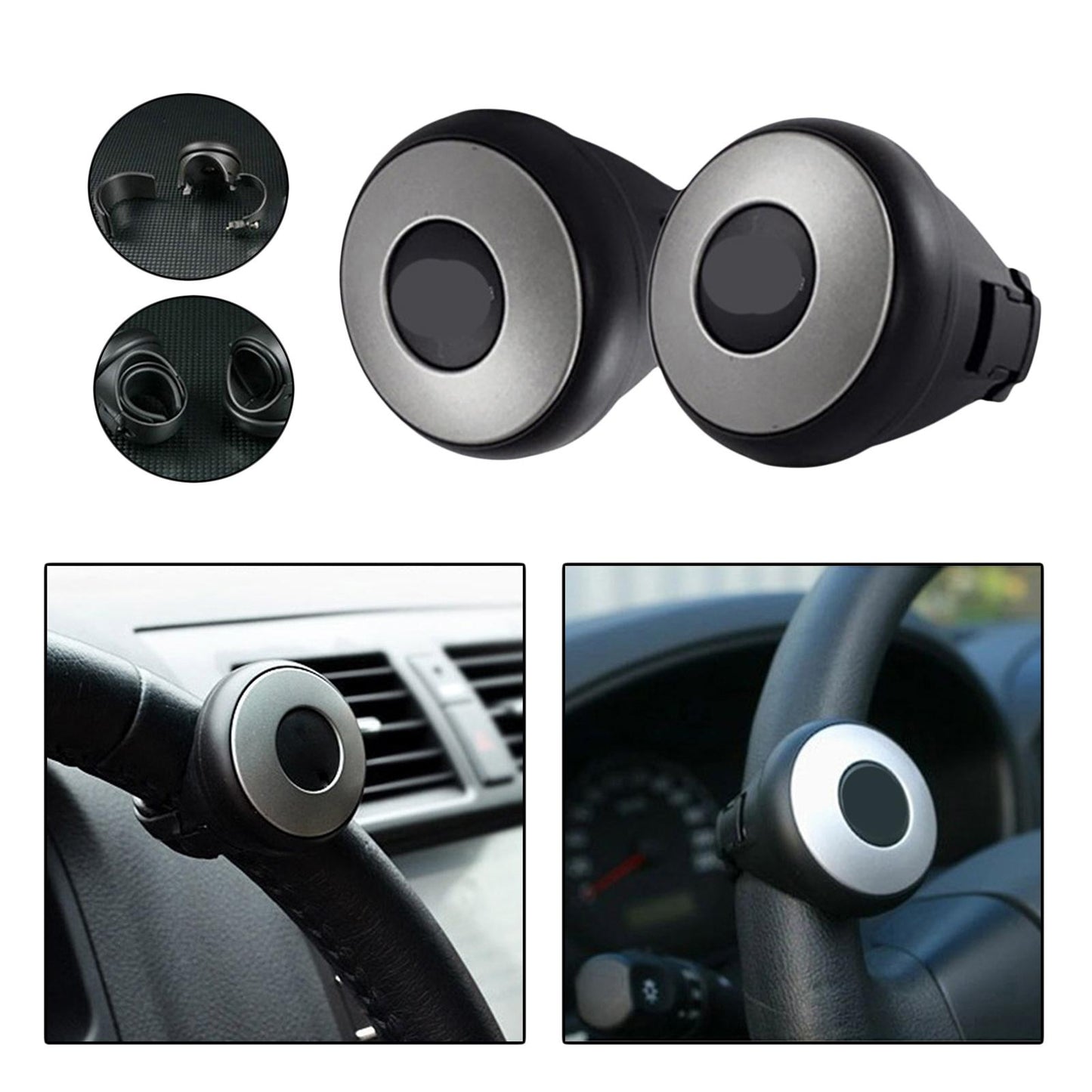 2 Count Steering Wheel Spinner Knob Ball Shaped Driving Helper no bearing