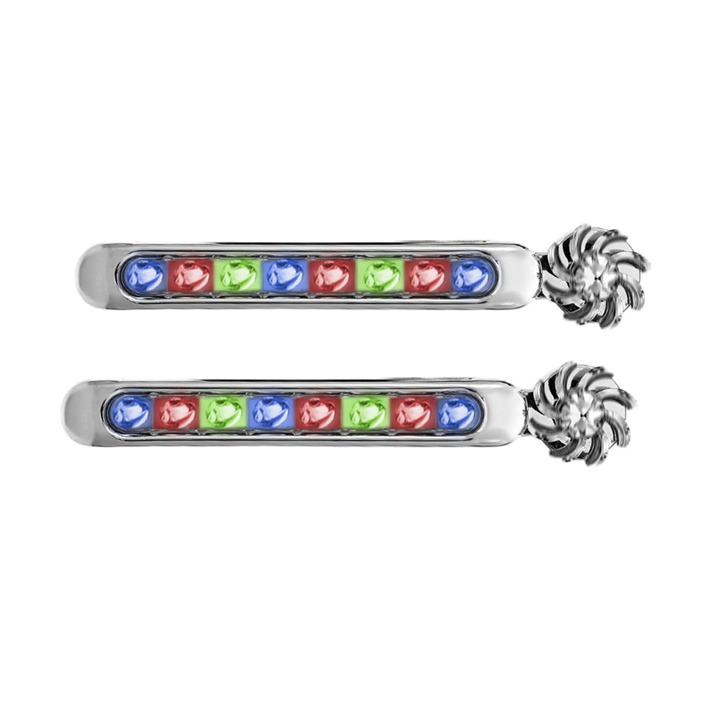 2 Pieces LED Daytime Running Lights 8 LED Fit for Head Lamp Auxiliary Lamp Colorful