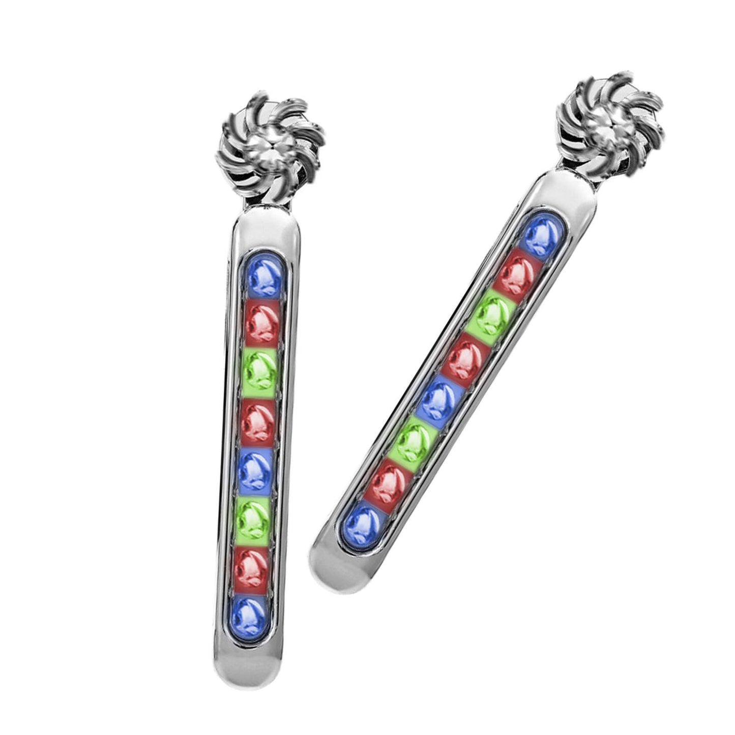 2 Pieces LED Daytime Running Lights 8 LED Fit for Head Lamp Auxiliary Lamp Colorful