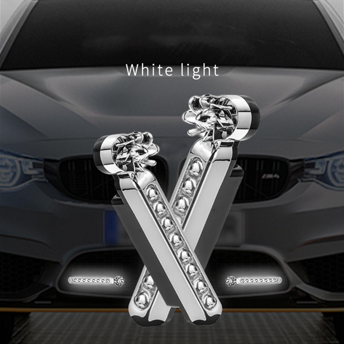 2 Pieces LED Daytime Running Lights 8 LED Fit for Head Lamp Auxiliary Lamp White