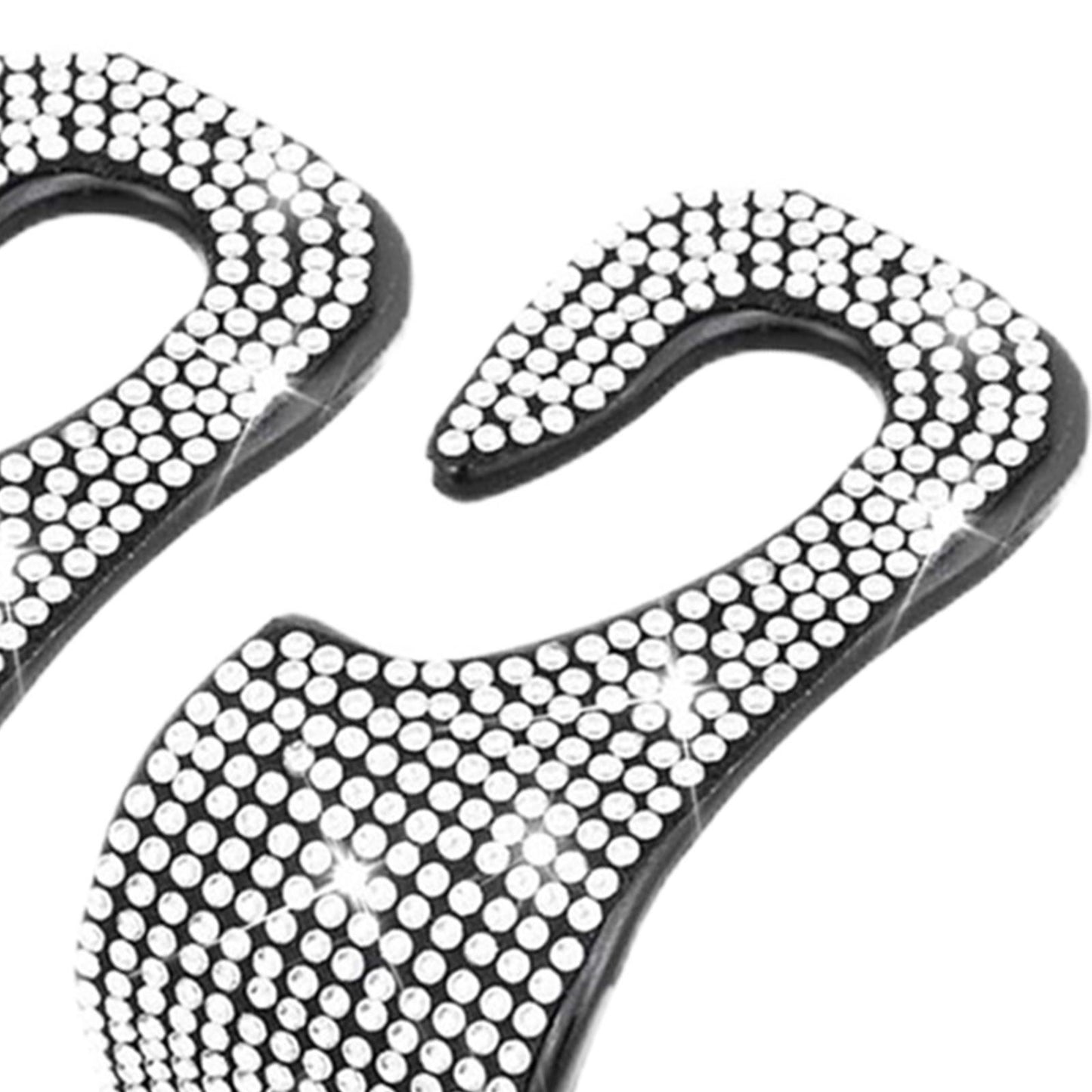 2Count Rhinestone Diamond Car Seatback Storage Hook Hanger White