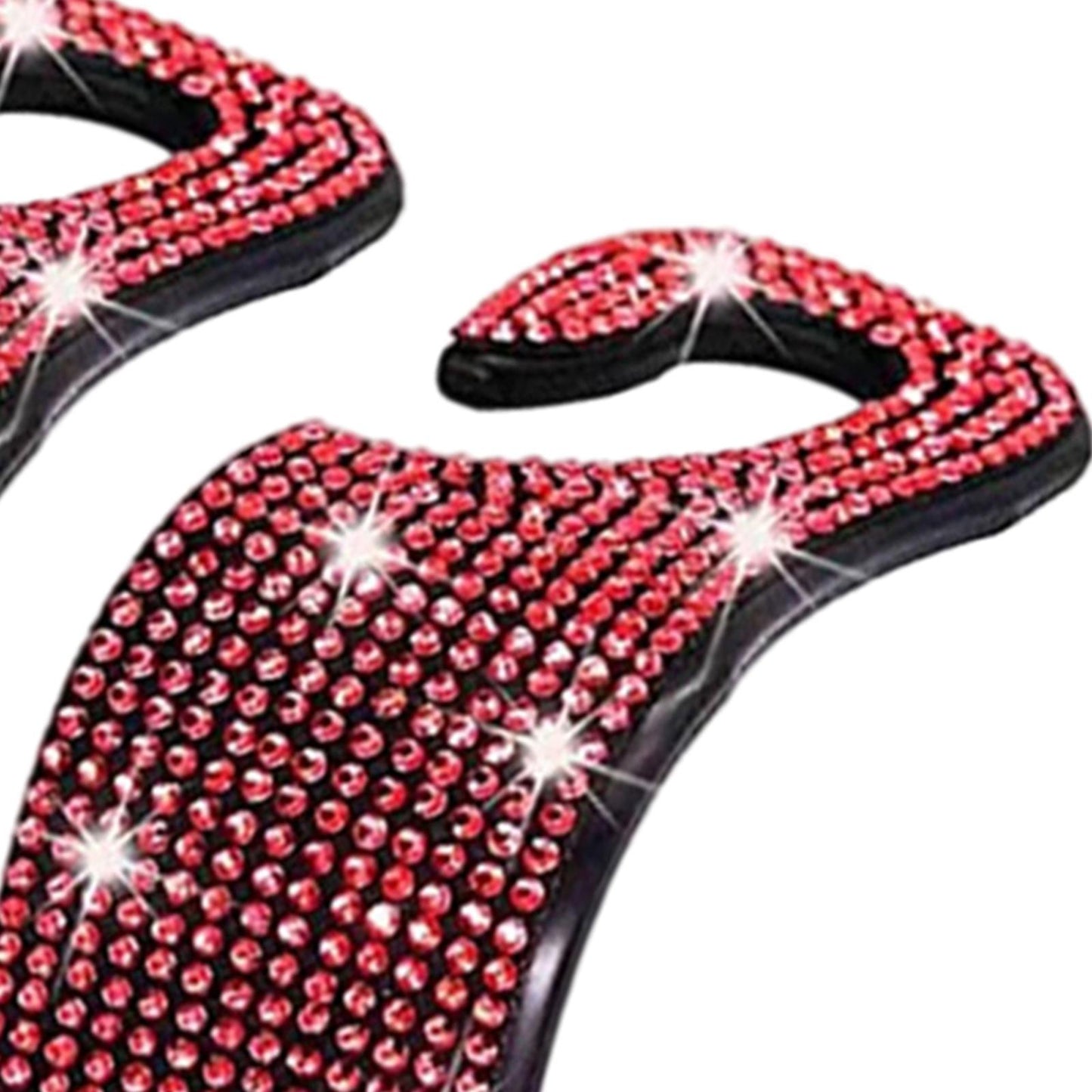 2Count Rhinestone Diamond Car Seatback Storage Hook Hanger Red