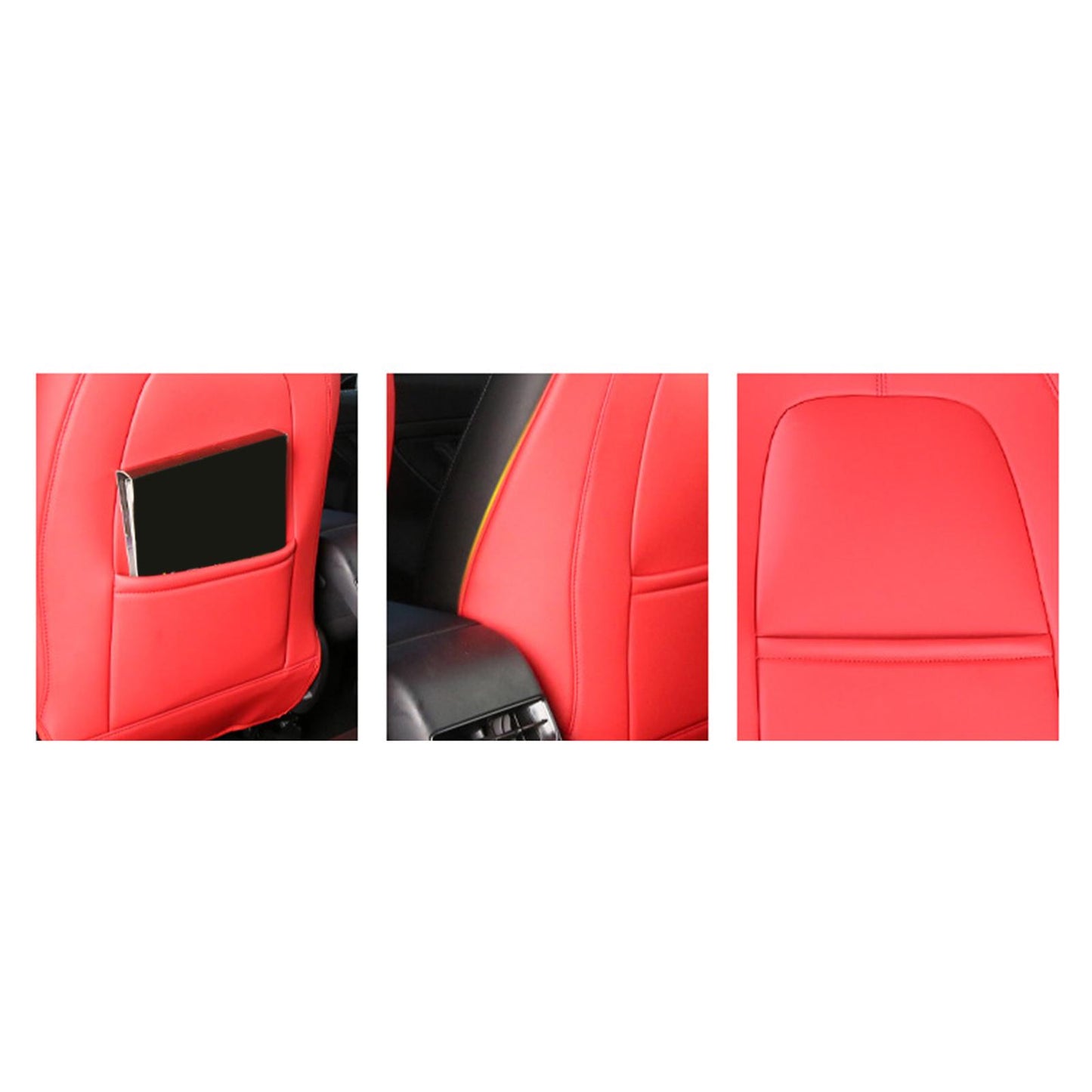 2 Count Backseat Protection Mat Kick Guard for Tesla Model 3 Model Y Red