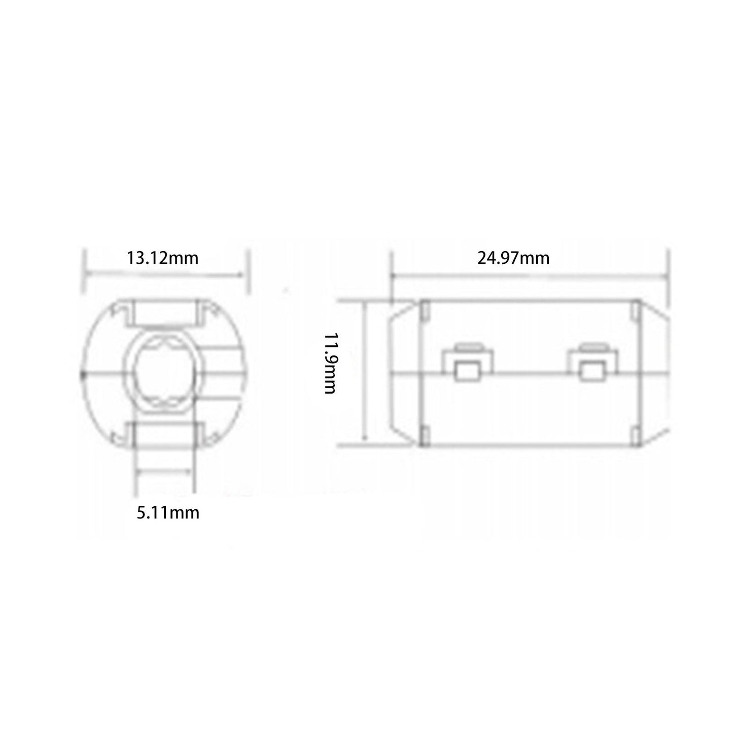 10 Count 5mm ferrite Beads Clip On for Video Cable Power Cord Professional