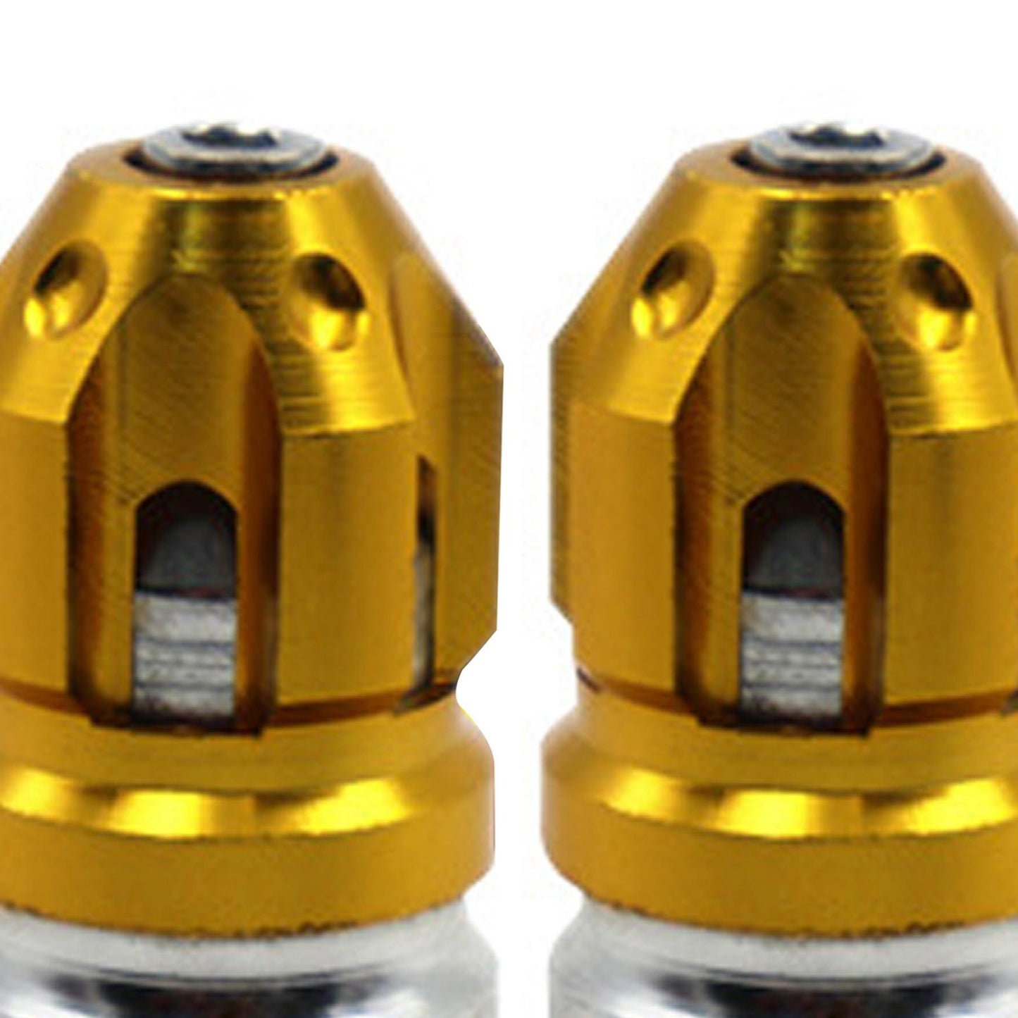 2Pcs Tire Valve Stem Caps Protection Fit for Motorcycles Suvs Mountain Bike Gold