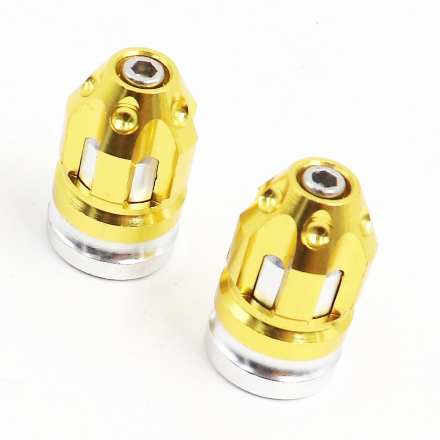 2Pcs Tire Valve Stem Caps Protection Fit for Motorcycles Suvs Mountain Bike Gold