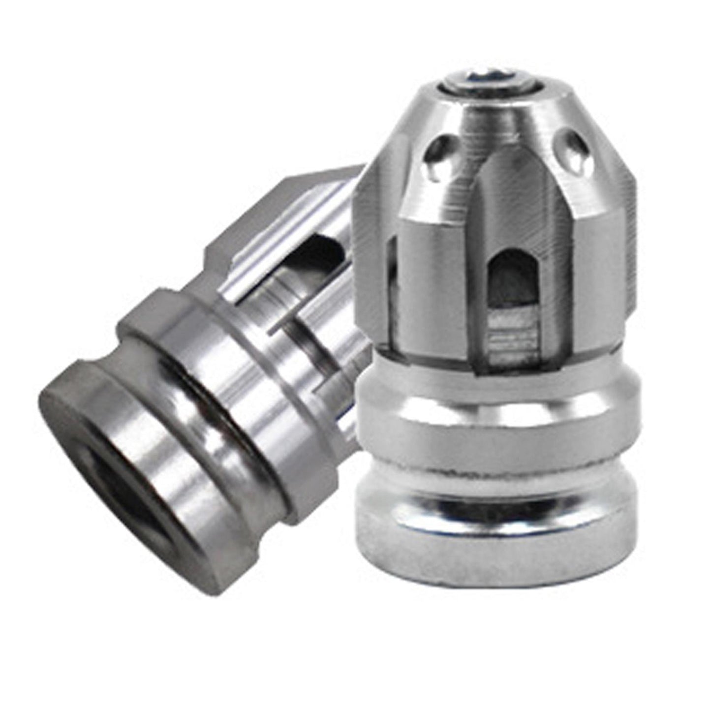 2Pcs Tire Valve Stem Caps Protection Fit for Motorcycles Suvs Mountain Bike Silver