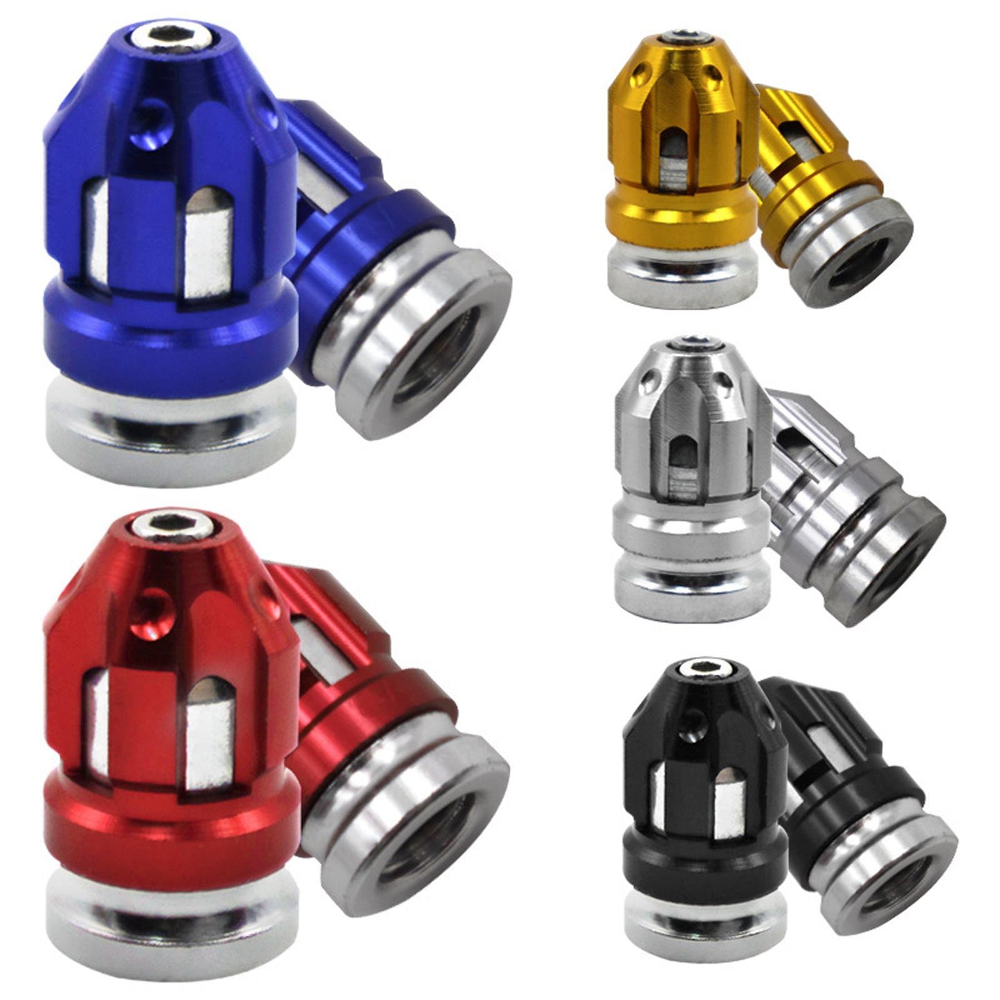 2Pcs Tire Valve Stem Caps Protection Fit for Motorcycles Suvs Mountain Bike Silver