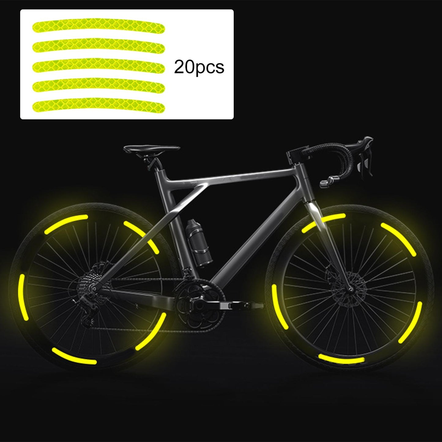 20x Wheel Hub Reflective Sticker Fit for Motorcycel Vehicle Accessory Green