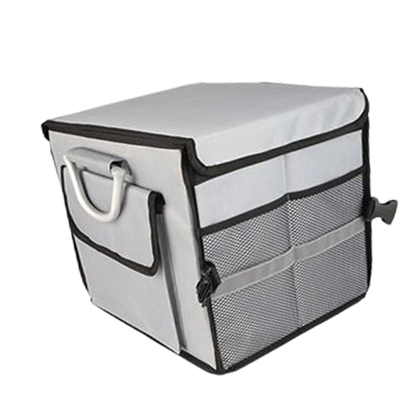 28L Oxford Fabric Collapsible Car Cargo Storage Organizer Grey Reflective