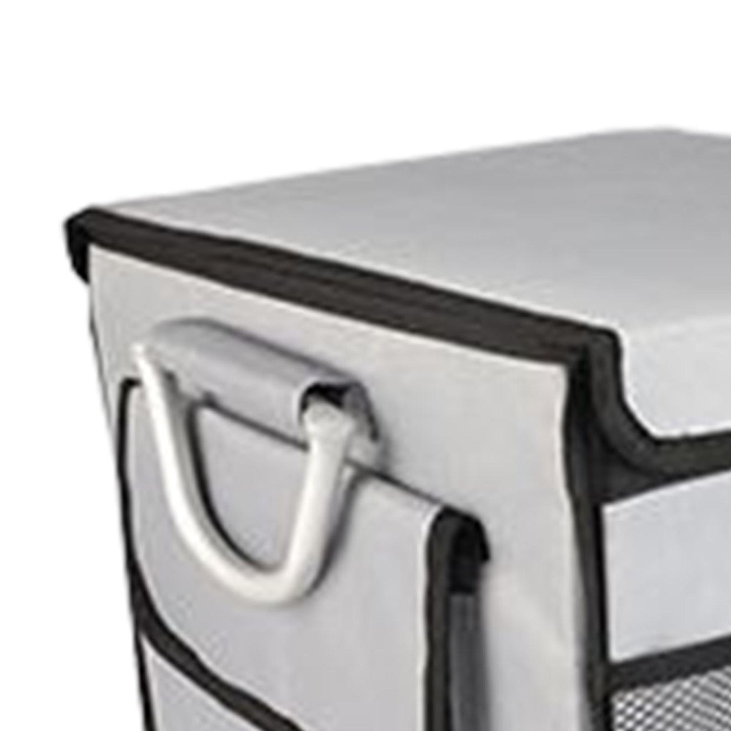 28L Oxford Fabric Collapsible Car Cargo Storage Organizer Grey Reflective