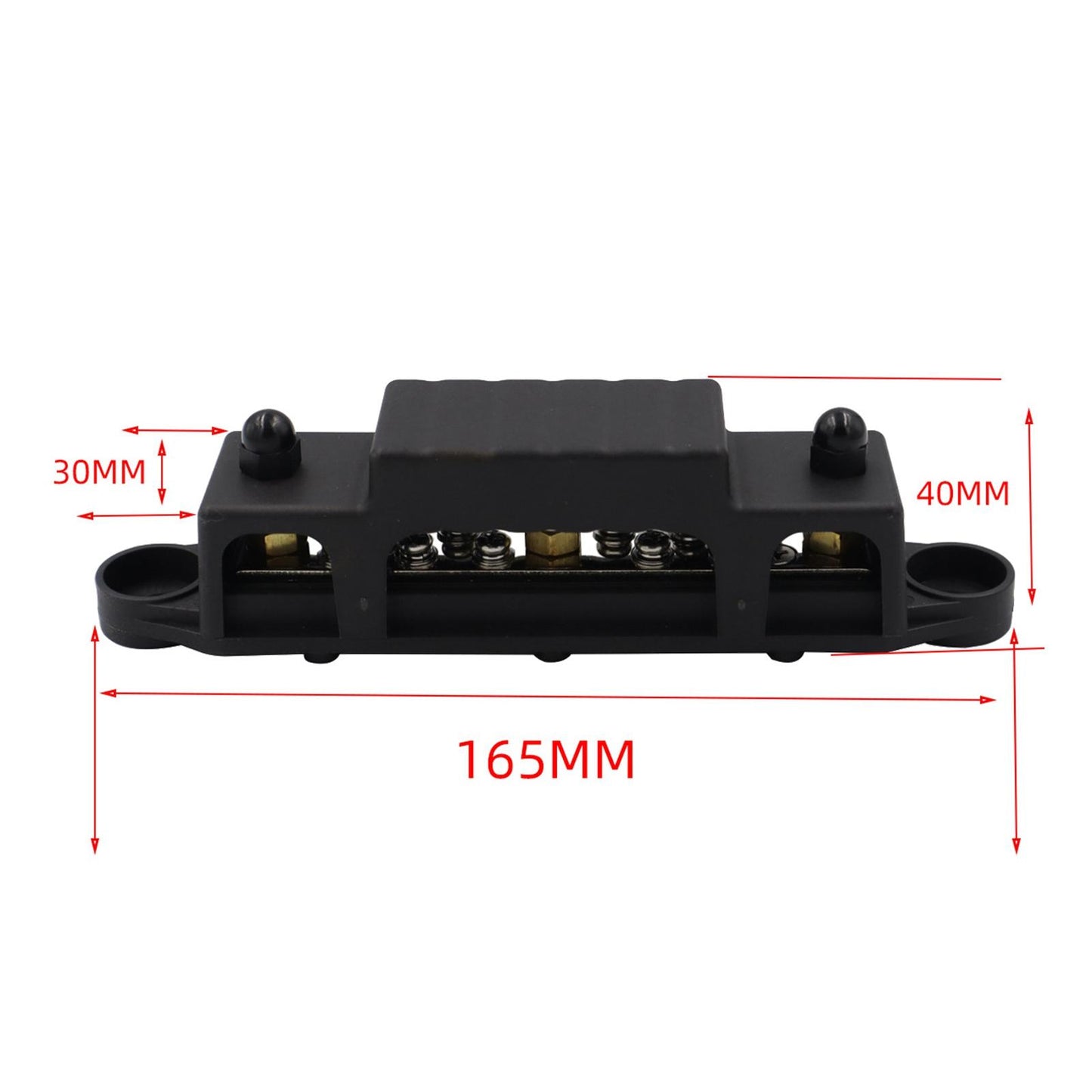 10Terminal Distribution Block with M6 Studs Busbar for Yachts Marine Blach