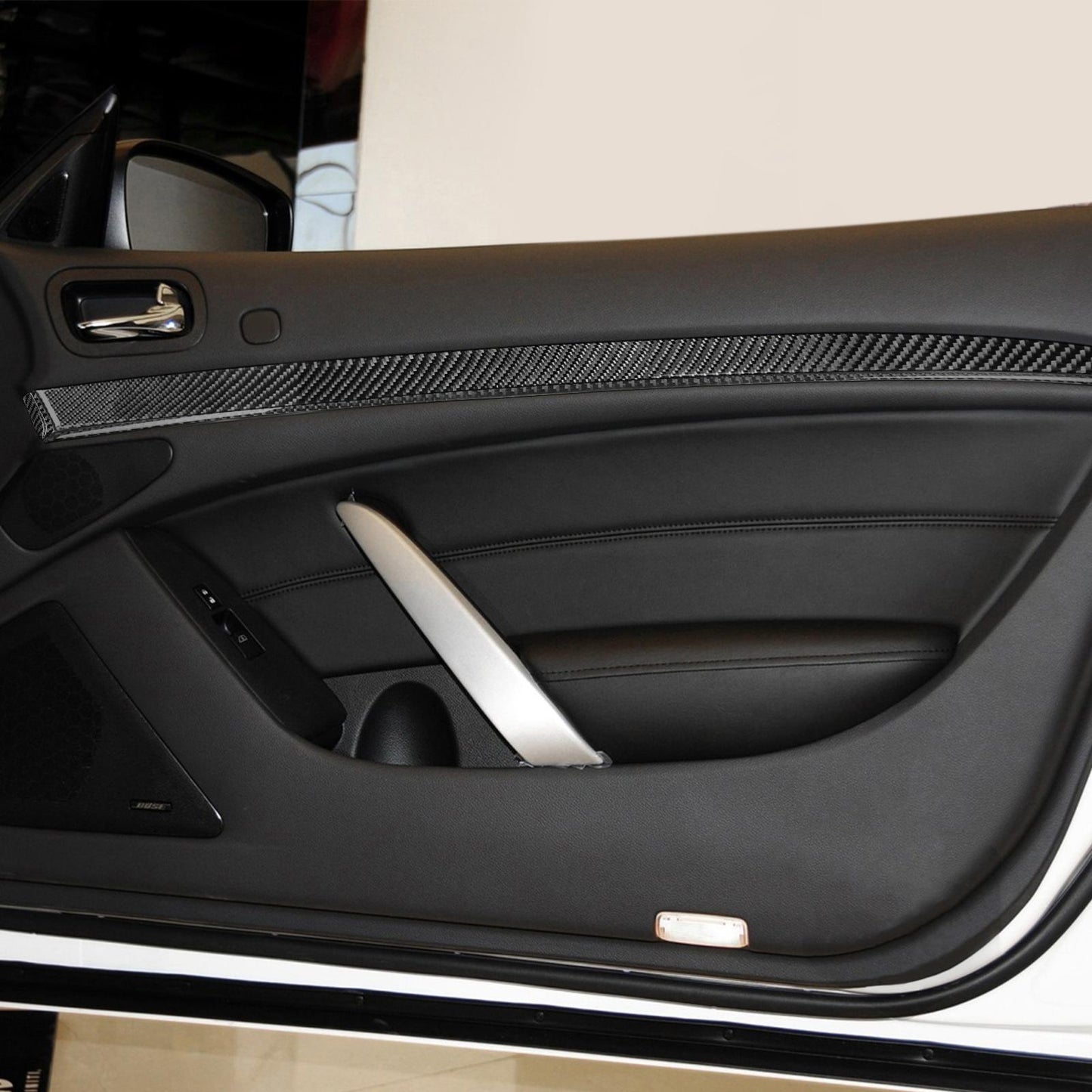 11x Carbon Fiber Front Door Panel Cover for G37 Replace