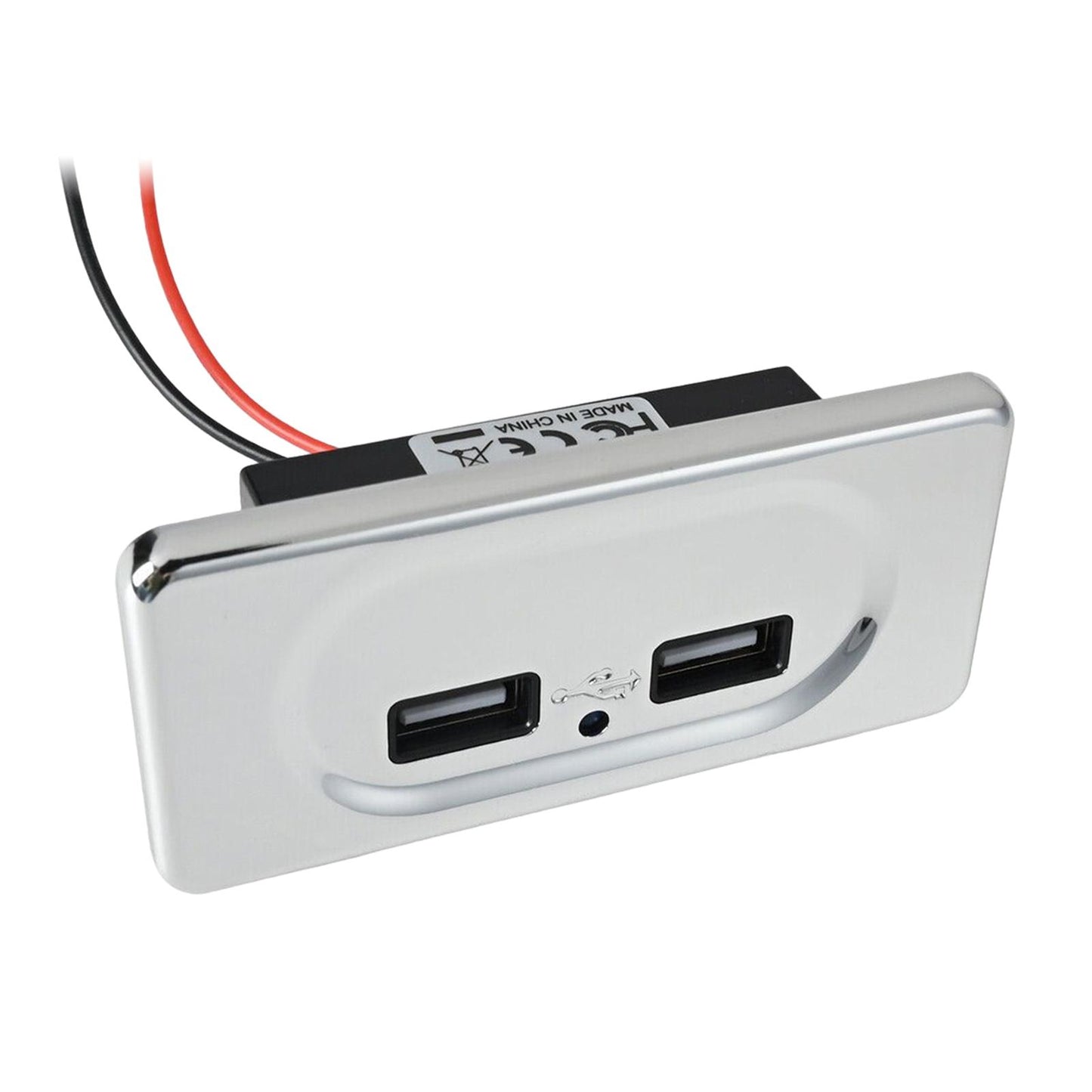 12V - 24V Car Dual USB Charger Socket for Car Digital Camera Tablet 3.1A Silver