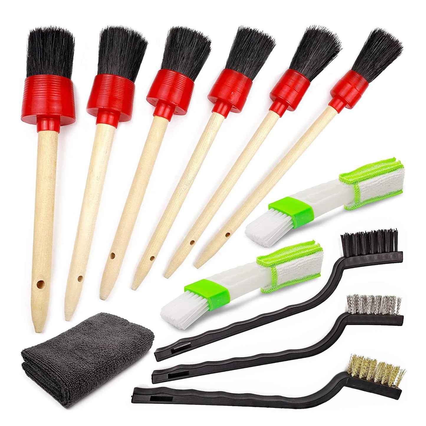 12x Car Detailing Brushes Set 6Pcs Detail Brushes for Cleaning Wheels