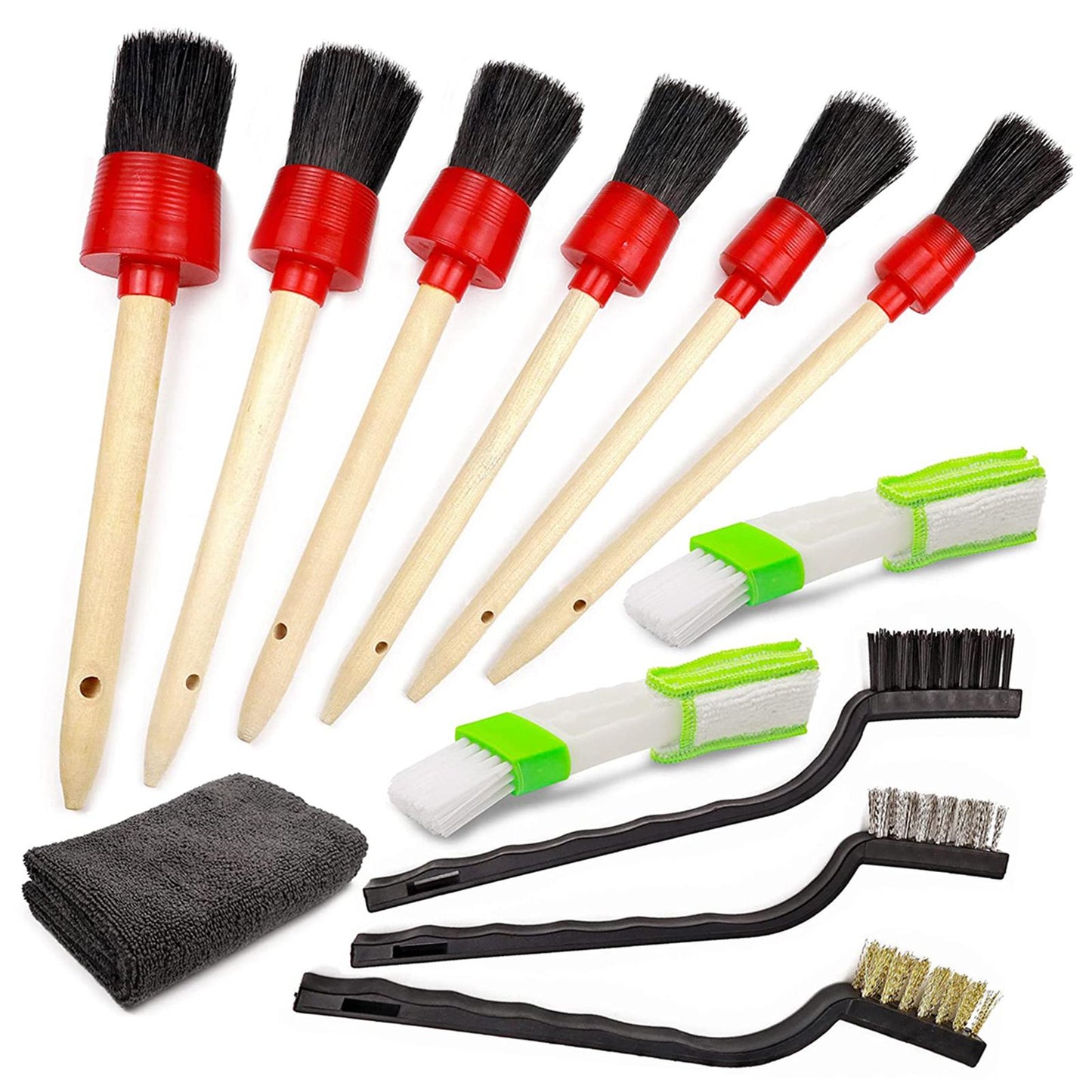 12x Car Detailing Brushes Set 6Pcs Detail Brushes for Cleaning Wheels