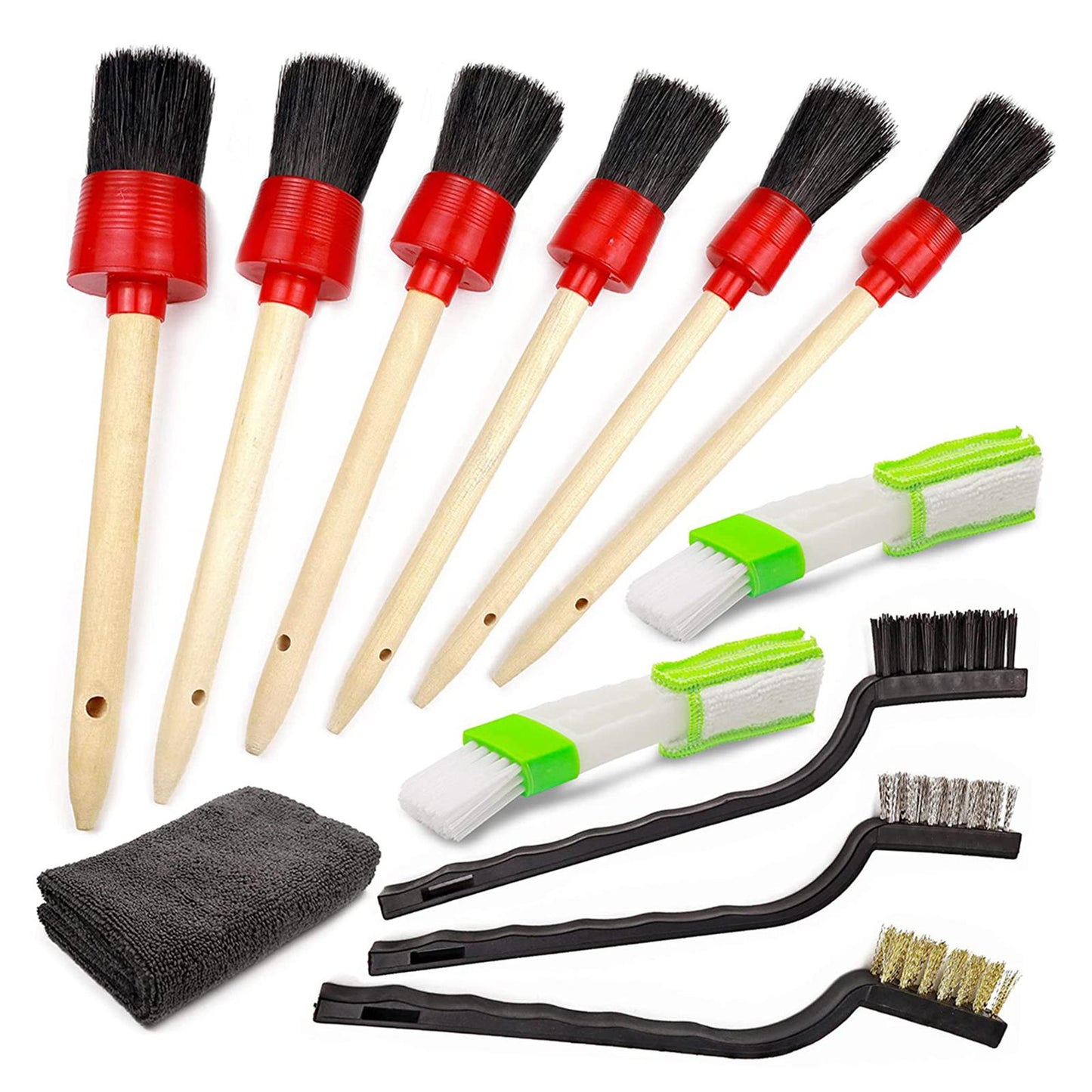 12x Car Detailing Brushes Set 6Pcs Detail Brushes for Cleaning Wheels