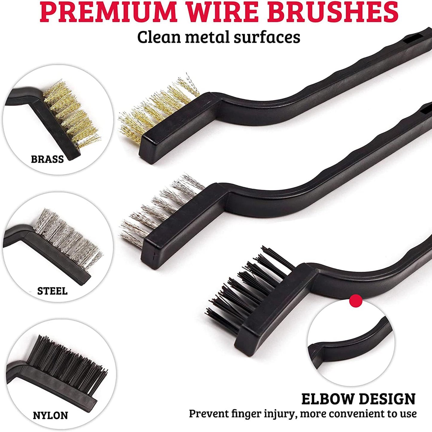 12x Car Detailing Brushes Set 6Pcs Detail Brushes for Cleaning Wheels