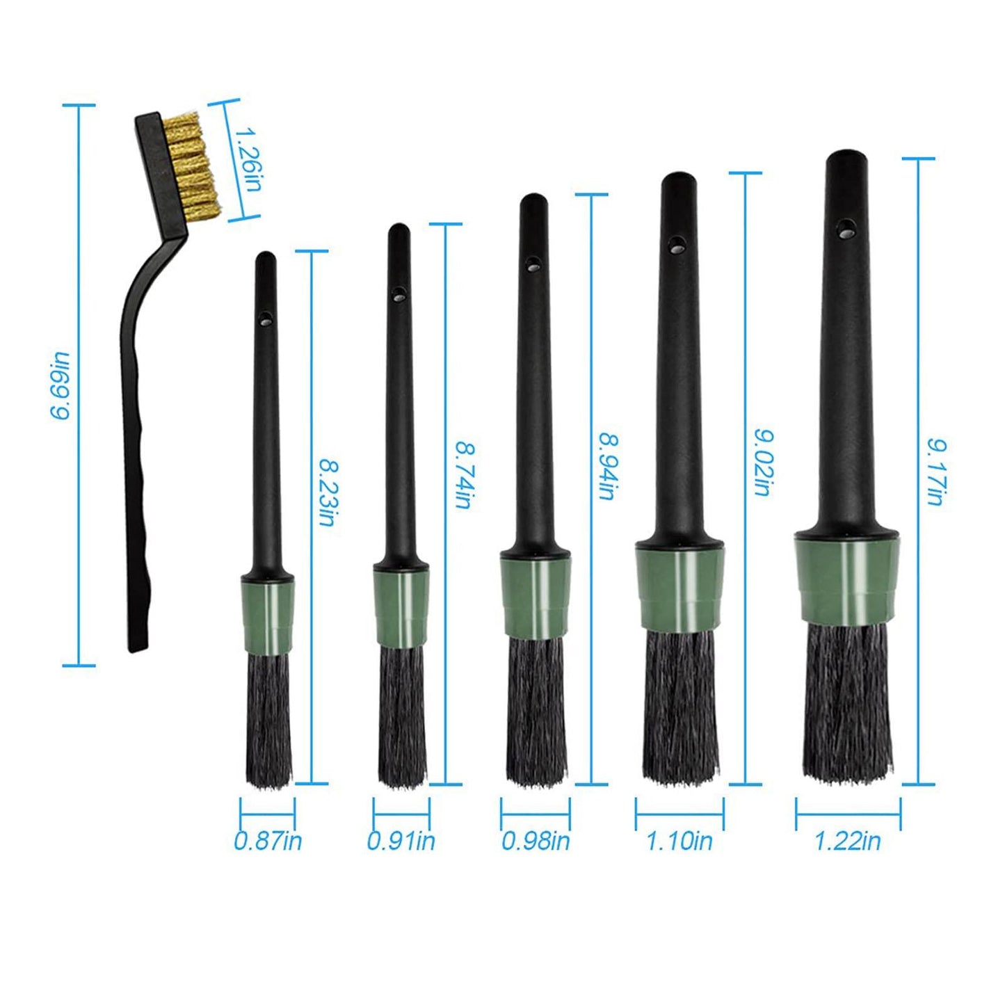 12x Car Detailing Brushes Set Microfiber Sponge for Wheel Dashboard