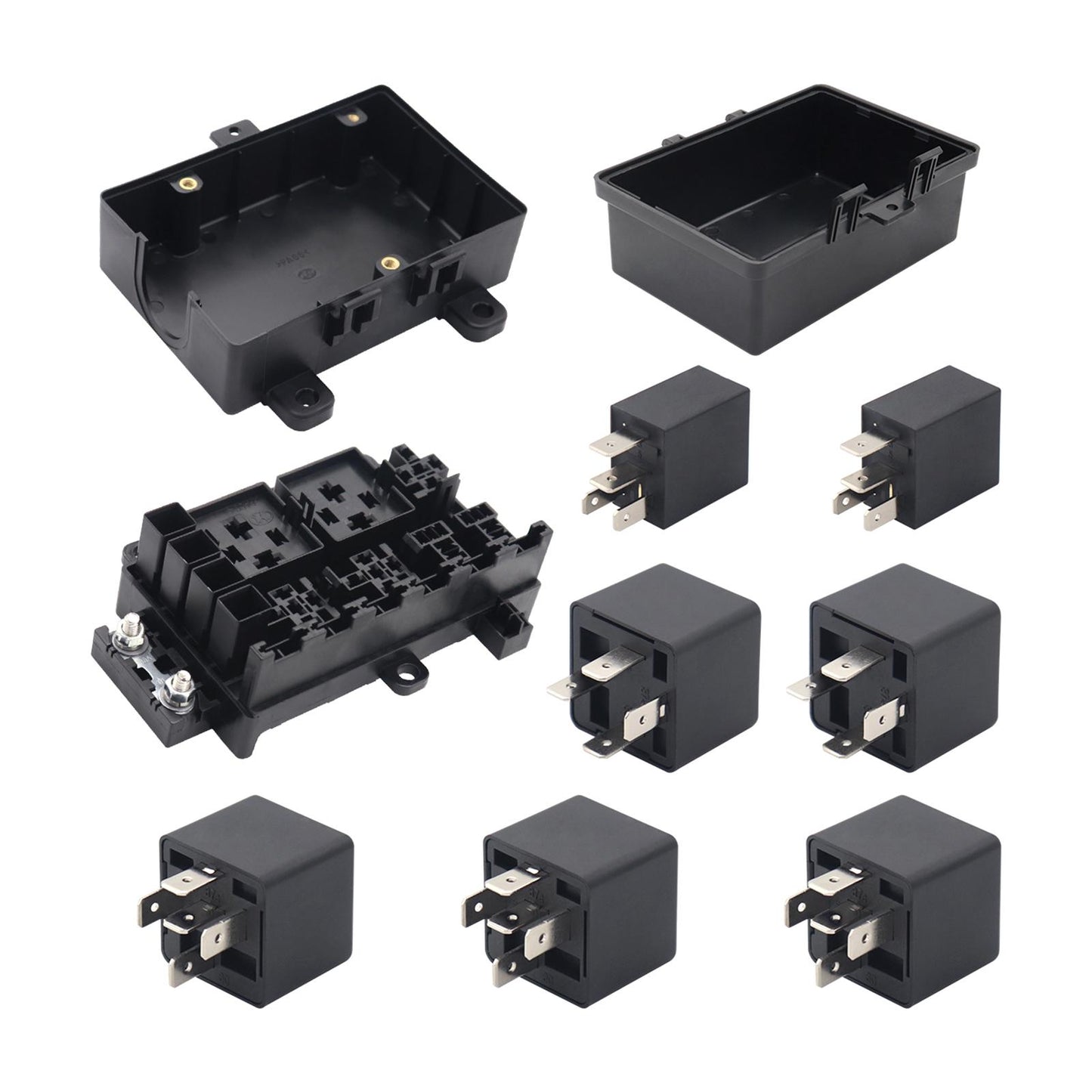 21 Way Fuse Relay Box 7 Slot Relay Holders for Car Vehicles Trailer