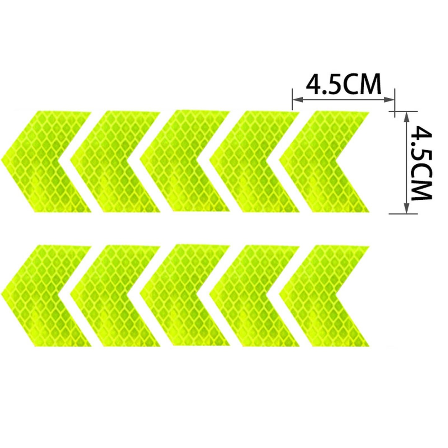 10x Arrow Reflective Stickers Night Sign Self Adhesive for Truck Green