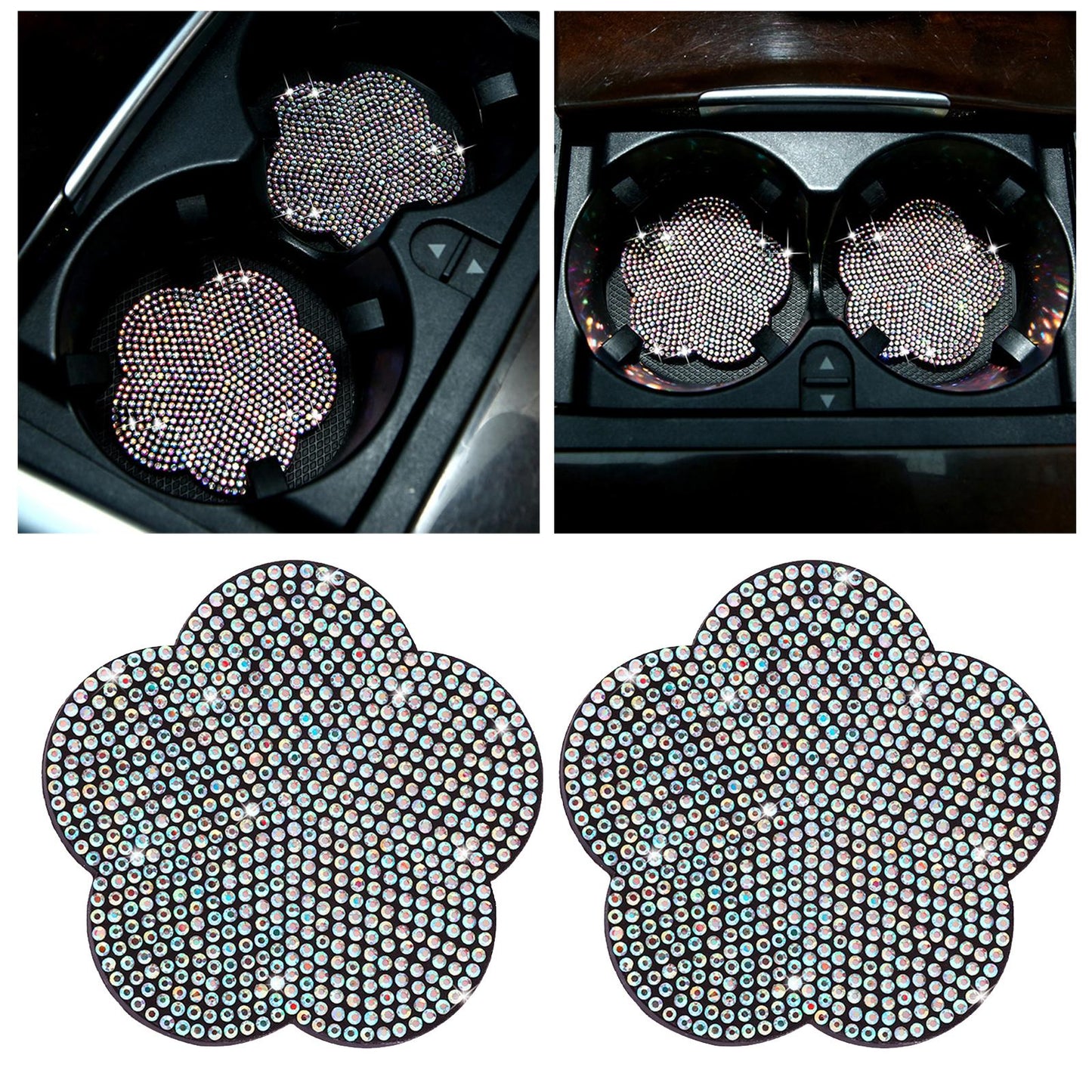 2 Pieces Car Coaster Water Cup Bottle Holder Pad Mat for Women Men Colorful