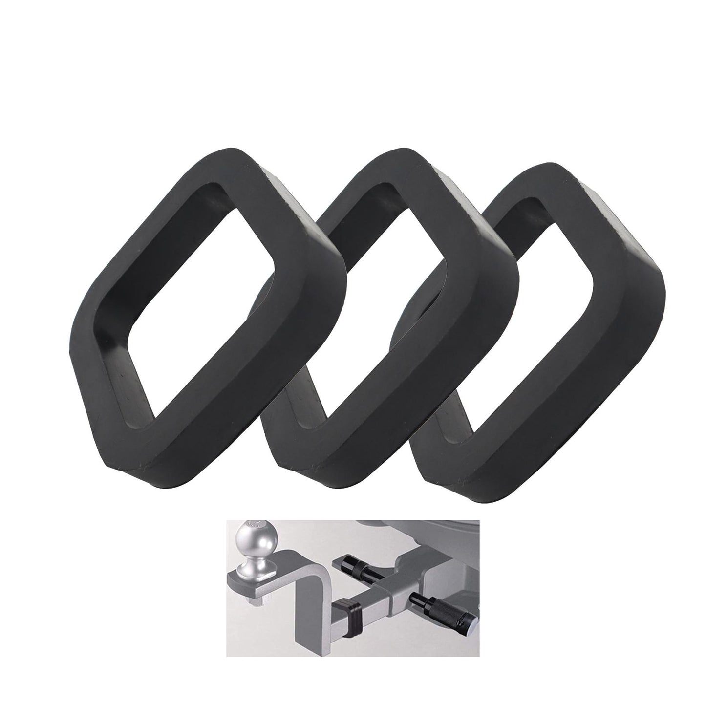 2inch Hitch Receiver Silencer Pad Rubber Universal for Trailer SUV Car 3Pcs