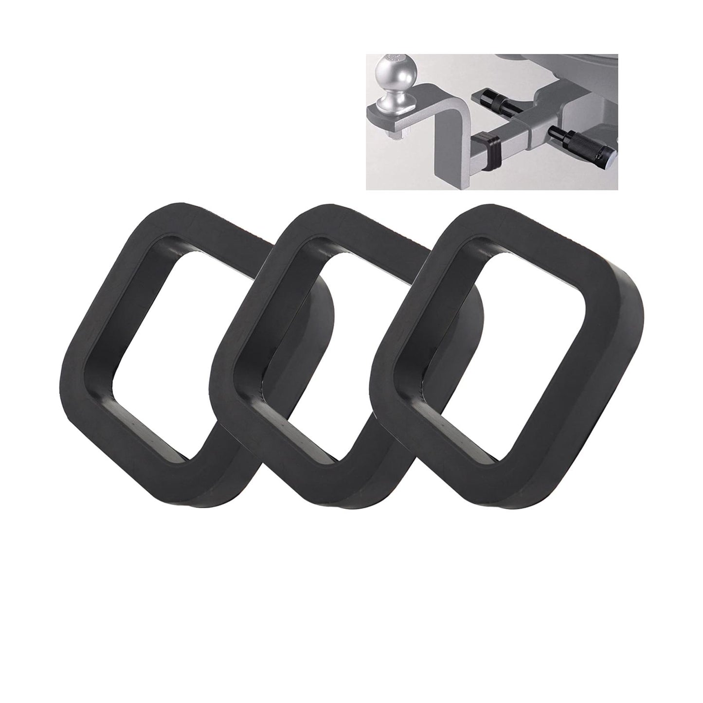 2inch Hitch Receiver Silencer Pad Rubber Universal for Trailer SUV Car 3Pcs