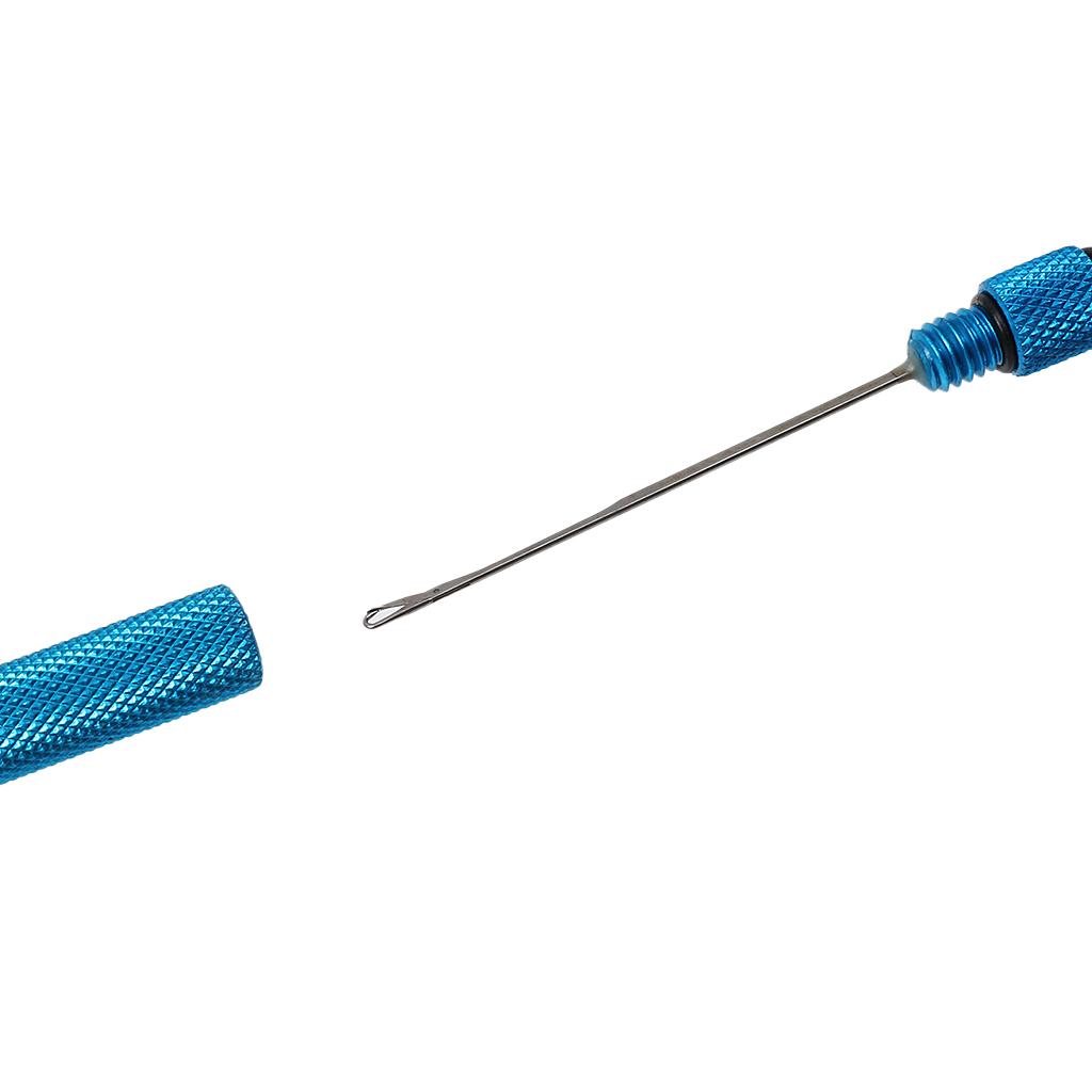 2pcs Aluminum Alloy Carp Fishing Rigging Bait Needle Latch Drill Set Blue