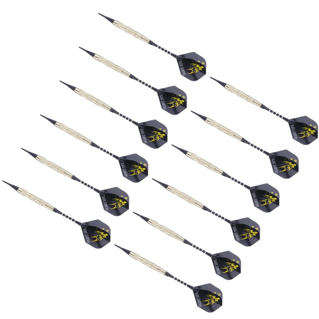 12 Pieces Professional Safety Soft Tip Darts for Electronic Dartboard Yellow