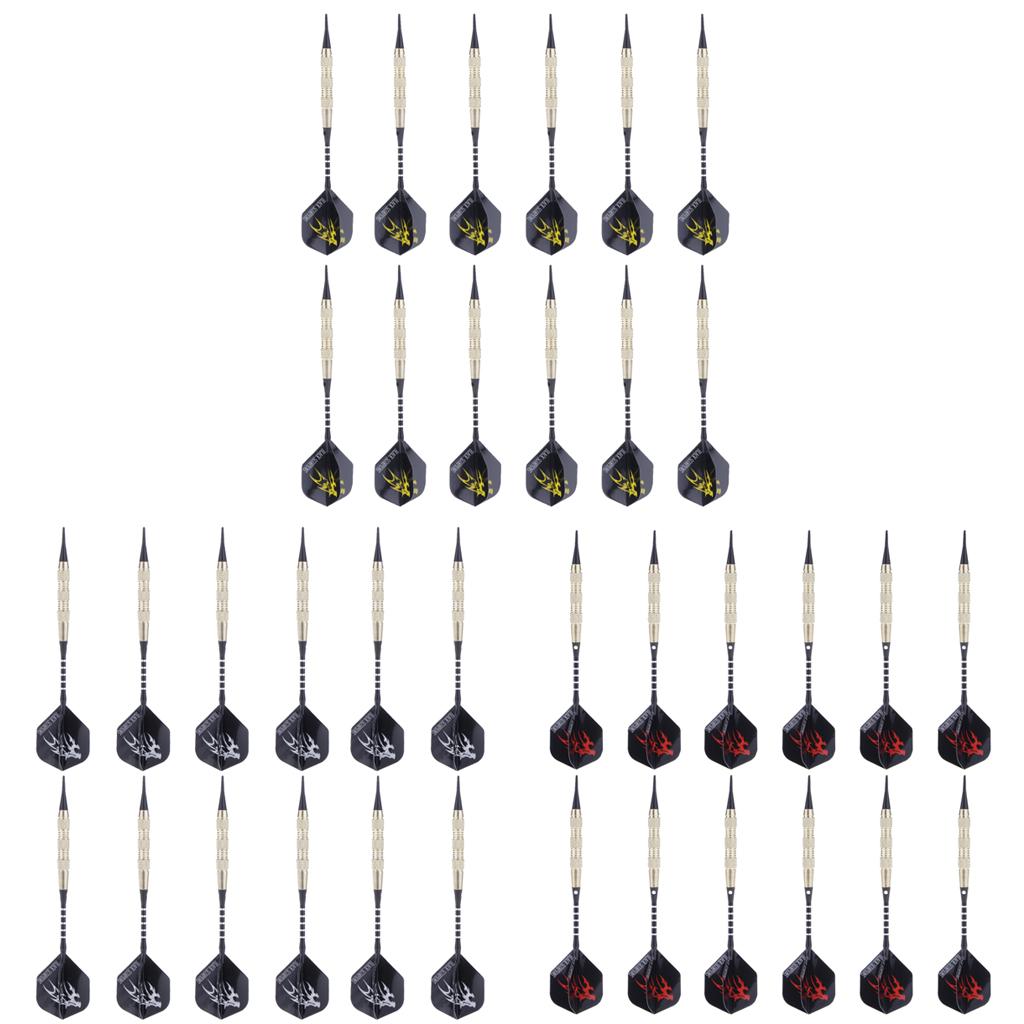 12 Pieces Professional Safety Soft Tip Darts for Electronic Dartboard Yellow