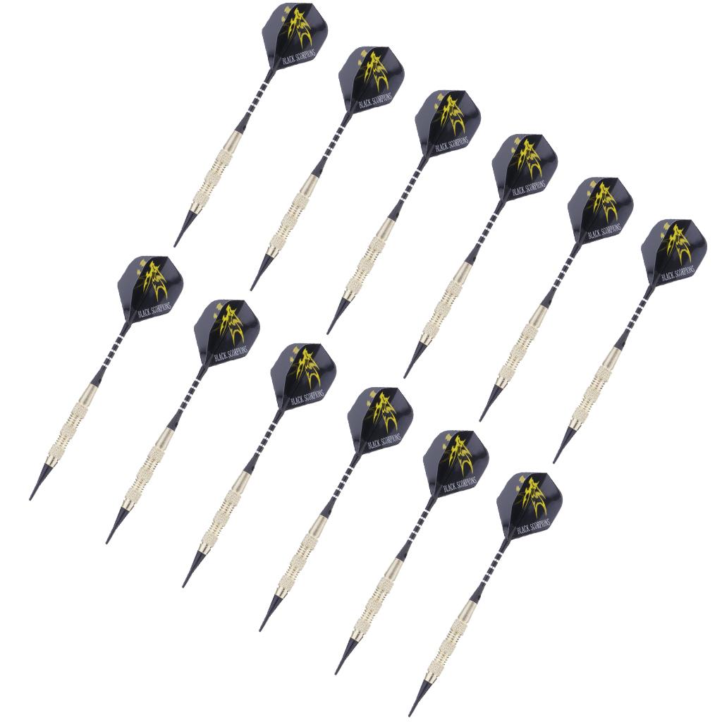 12 Pieces Professional Safety Soft Tip Darts for Electronic Dartboard Yellow