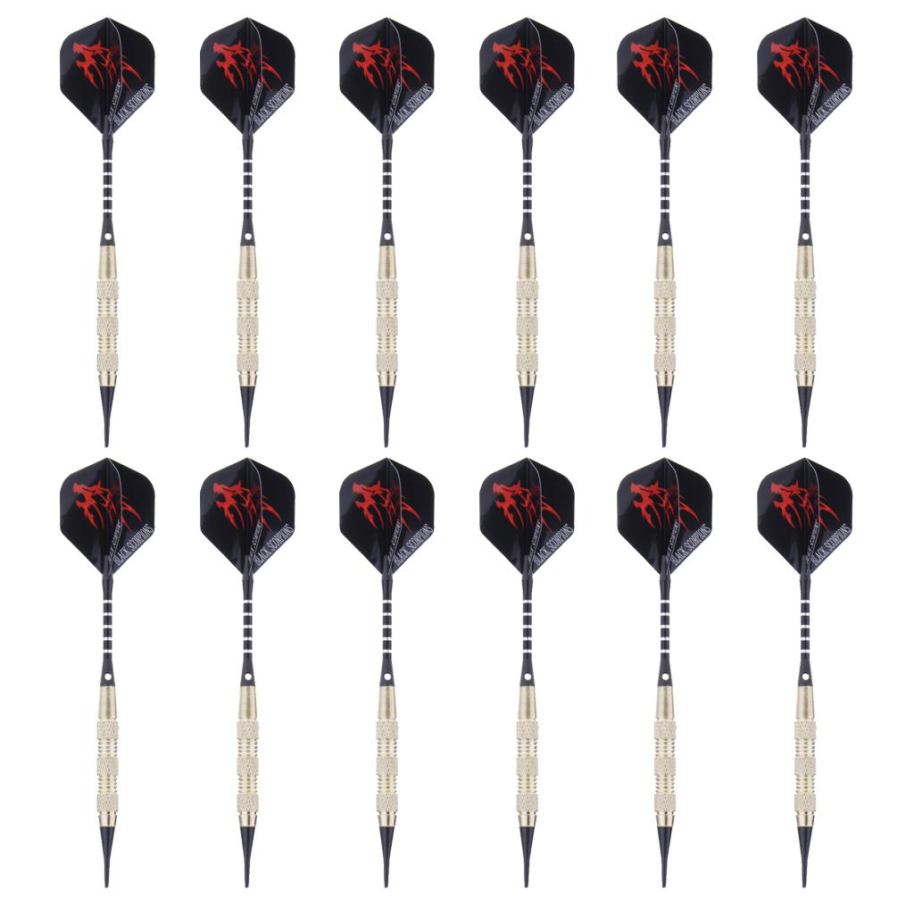 12 Pieces Professional Safety Soft Tip Darts for Electronic Dartboard Red