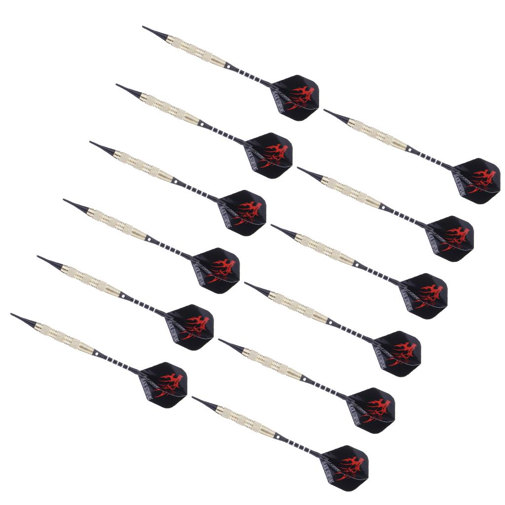12 Pieces Professional Safety Soft Tip Darts for Electronic Dartboard Red
