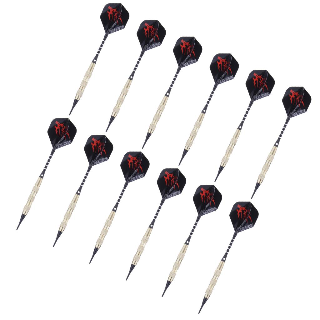 12 Pieces Professional Safety Soft Tip Darts for Electronic Dartboard Red