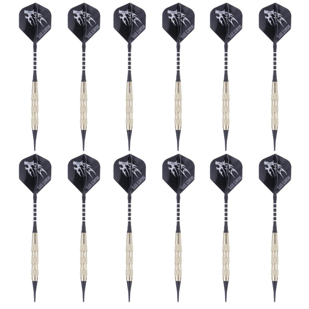 12 Pieces Professional Safety Soft Tip Darts for Electronic Dartboard White