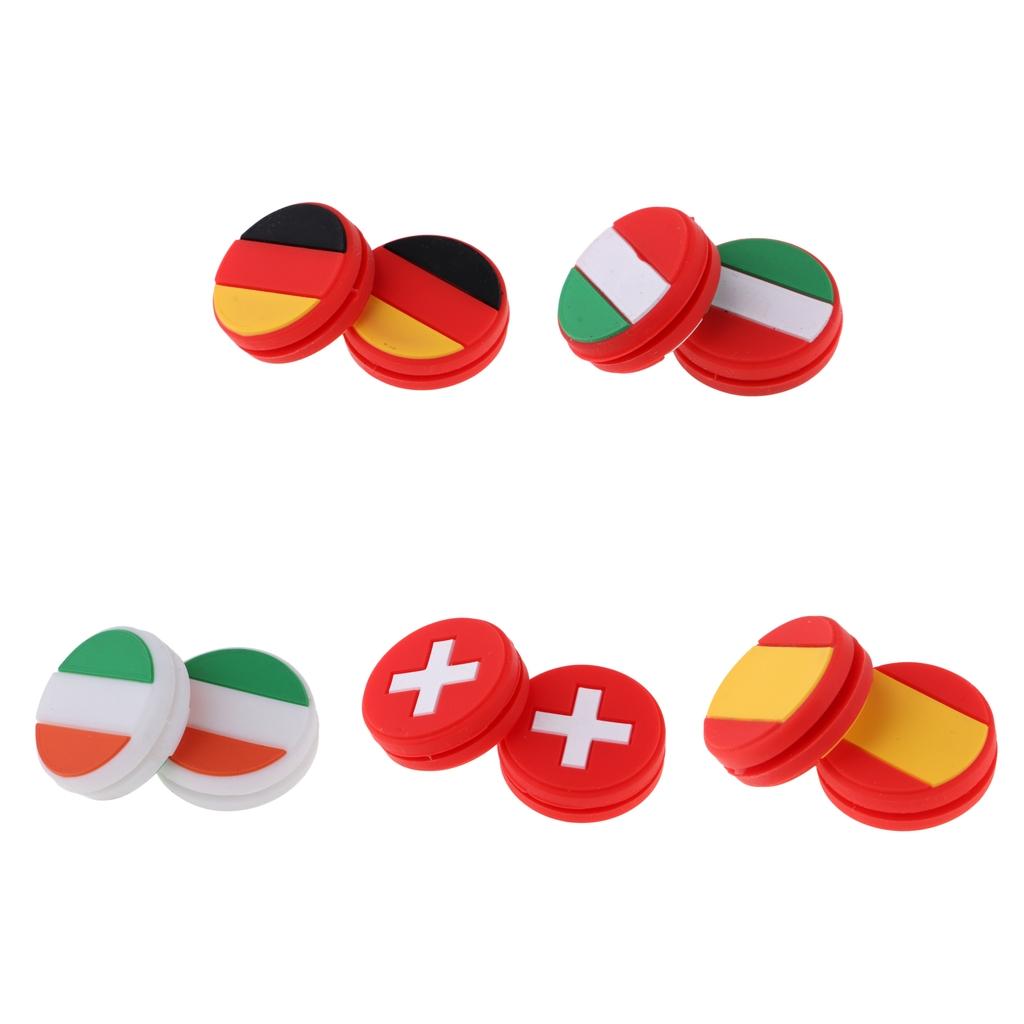 2 Pieces National Flag Silicone Tennis Racket Shock Absorbers Italy