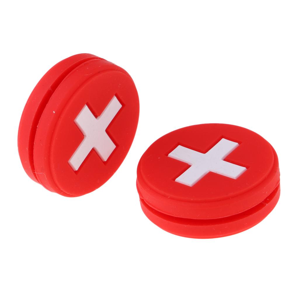 2 Pieces National Flag Silicone Tennis Racket Shock Absorbers Switzerland