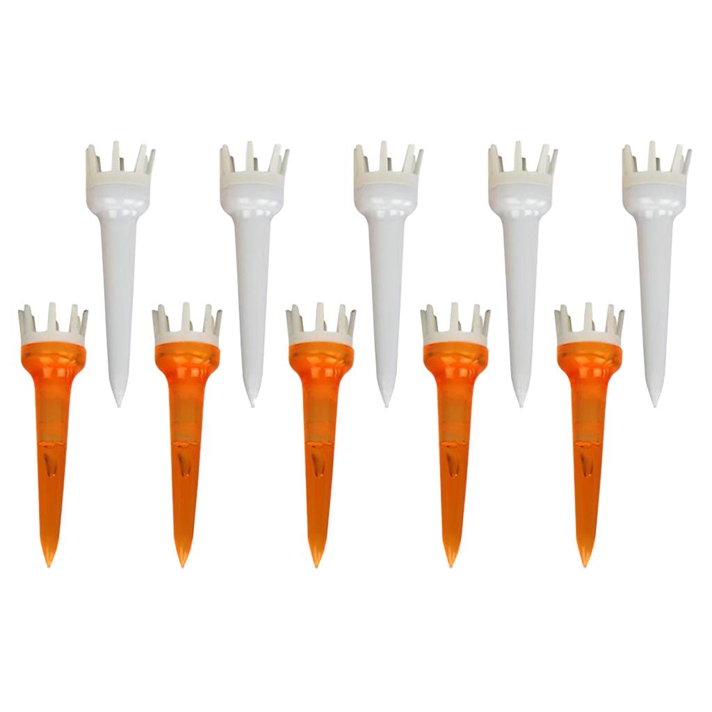 10pcs Premium PE Plastic Golf Tees Crown Claw Tee Replacement Assorted 50mm