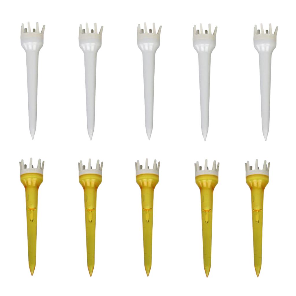 10pcs Premium PE Plastic Golf Tees Crown Claw Tee Replacement Assorted 62mm